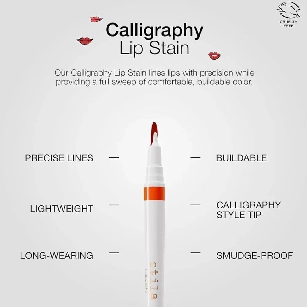 Stila Calligraphy Lip Stain In Ruth Full Size NIB - Picture 4 of 7